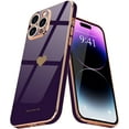 thumbnail image 1 of Compatible with iPhone 14 Pro Max Case for Girl Women Cute Love-Heart Luxury Bling Soft Cover Raised Camera Protection Bumper Silicone Shockproof Phone Case for iPhone 14 Pro Max, Dark Purple, 1 of 13