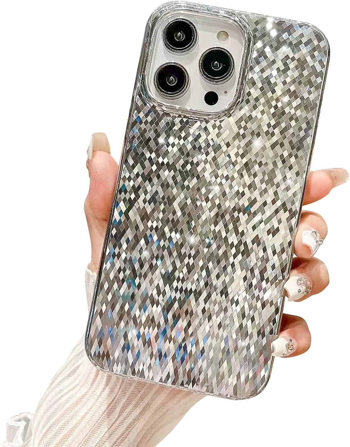 Compatible with iPhone 14 Pro Max Case Glitter Luxury Cute Cover Camera