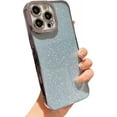thumbnail image 1 of Compatible with iPhone 14 Pro Max Case Glitter Sparkly Luxury Plating Bumper Transparent Cover Camera Lens Protection Shockproof Protective Case for iPhone 14 Pro Max 5G (6.7 inch) (Blue), 1 of 12
