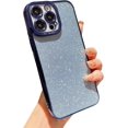 thumbnail image 1 of Compatible with iPhone 14 Pro Max Case Glitter Sparkly Luxury Plating Transparent Camera Lens Cover Protection Shockproof Case for iPhone 14 Pro Max 5G (6.7 inch) (Dark Blue), 1 of 10