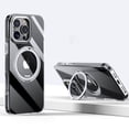 thumbnail image 1 of Compatible with iPhone 14 Pro Max Case with Invisible Magnetic 360°Ring Stand, Compatible with MagSafe, Great Grip Feeling, Anti-Slip, Drop-Proof and Protective Cover, Translucent Matte Case, Black, 1 of 5