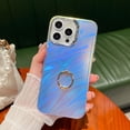 thumbnail image 1 of Compatible with iPhone 14 Pro Max Case, Laser Bling Glitter Iridescent Feather Wave TPU Frosted Plating Ring Kickstand Anti-scratch Phone Case for Girls Women for iPhone 14 Pro Max - D, 1 of 10