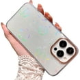 thumbnail image 1 of Compatible for iPhone 14 Pro Max Case Laser Flower Pattern, Cute Glitter Bling Rainbow Holographic Clear Case for Women Girls Soft TPU Shockproof Camera Protective Back Cover Case - Flower, 1 of 11