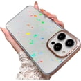 thumbnail image 1 of Compatible for iPhone 14 Pro Max Case Laser Geometric Pattern, Cute Glitter Bling Rainbow Holographic Clear Case for Women Girls Shockproof Camera Protective Back Cover Case - Fragment, 1 of 11