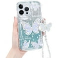 thumbnail image 1 of Compatible for iPhone 14 Pro Max Case Luxury Glitter Cute Butterfly Pattern Bling Cover Camera Protection Shockproof Phone Case for Women Girls for iPhone 14 Pro Max Cover+ Crystal Butterfly Chain, 1 of 7