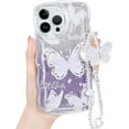 thumbnail image 1 of Compatible for iPhone 14 Pro Max Case Luxury Glitter Cute Butterfly Pattern Bling Cover Camera Protection Shockproof Phone Case for Women Girls for iPhone 14 Pro Max Cover+ Crystal Butterfly Chain, 1 of 6