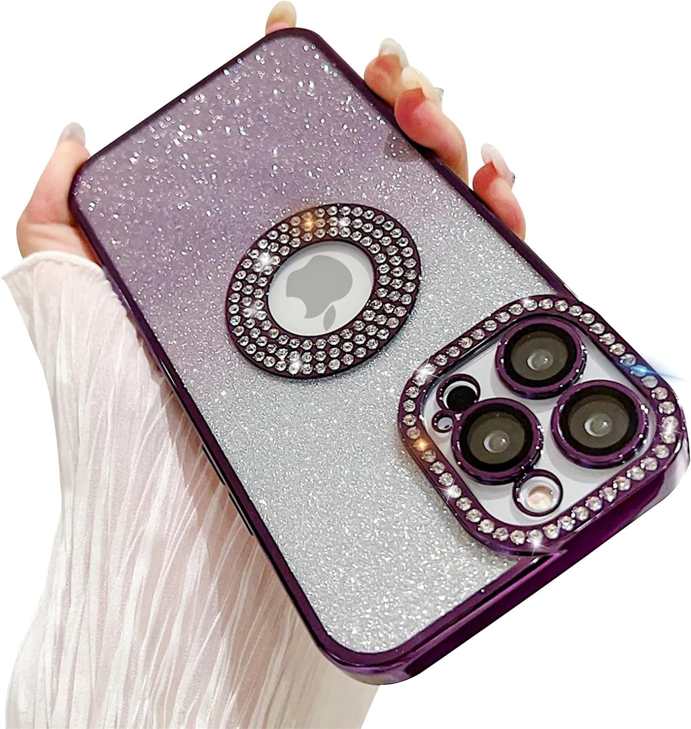 Compatible for iPhone 14 Pro Max Case with Luxury Glitter Plating Cute