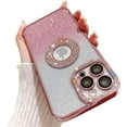 thumbnail image 1 of Compatible for iPhone 14 Pro Max Case with Luxury Glitter Plating Cute Diamond Sparkly Design Aesthetic Women Teen Girls Phone Cases Shiny Bling Camera Protective Cover-Pink, 1 of 10