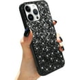 thumbnail image 1 of Compatible with iPhone 14 Pro Max Case Luxury Glitter Sparkle Bling Shiny Case Hard PC Shockproof Full Camera Lens Protective Case for iPhone 14 Pro Max 6.7 Inch - Black, 1 of 14