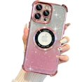 thumbnail image 1 of Compatible with iPhone 14 Pro Max Case MagSafe Glitter Cute Bling Plating Luxury Cutout Visible Logo Camera Protection Phone Cases Compatible with Magnetic for Women Girls 6.7" - Pink, 1 of 7