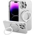 thumbnail image 1 of Compatible with iPhone 14 Pro Max Case with Magnetic Ring Holder [Compatible with Magsafe & Camera Lens Protector] Soft TPU Shockproof Kickstand Phone Case for iPhone 14 Pro Max Silver, 1 of 12