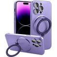 thumbnail image 1 of Compatible with iPhone 14 Pro Max Case with Magnetic Ring Holder [Compatible with Magsafe & Camera Lens Protector] Soft TPU Shockproof Kickstand Phone Case for iPhone 14 Pro Max Purple, 1 of 12