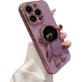 thumbnail image 1 of Compatible with iPhone 14 Pro Max Case Plating Astronaut Kickstand Cute Pattern Luxury Phone Case Soft TPU  for iPhone 14 Pro Max Case Girls Women -Purple, 1 of 7