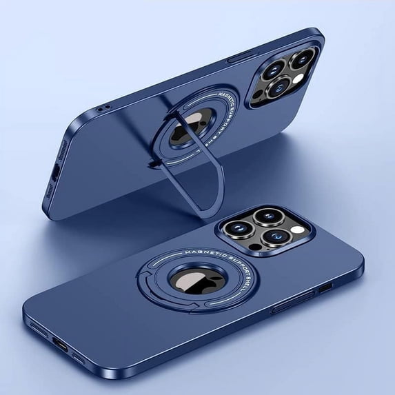 Compatible with iPhone 14 Pro Max Case with Ring Holder Kickstand, Military Grade Shockproof Matte Slim Phone Cover Magnetic Case Shockproof Protective Case Cover for Women Men