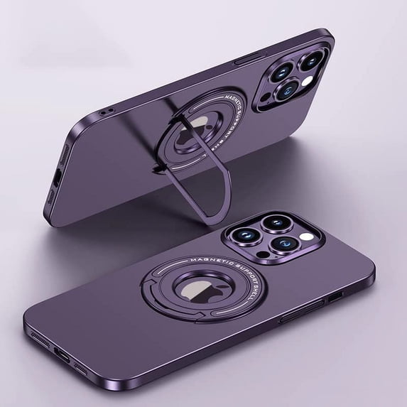 Compatible with iPhone 14 Pro Max Case with Ring Holder Kickstand, Military Grade Shockproof Matte Slim Phone Cover Magnetic Case Shockproof Protective Case Cover for Women Men