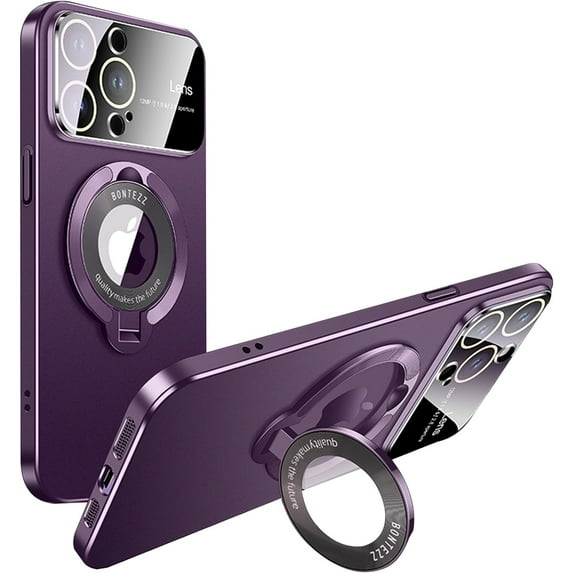 Compatible with iPhone 14 Pro Max Case with Ring Holder Kickstand, Military Grade Shockproof Slim Phone Cover Magnetic Case Shockproof Protective Case Cover for Women Men Purple