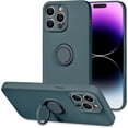 thumbnail image 1 of Compatible with iPhone 14 Pro Max Case with Ring Kickstand Support Magnetic Car Mount,Soft Premium Liquid Silicone Microfiber Liner Case for iPhone 14 Pro Max Women Girl Men-Sapphire Blue, 1 of 14