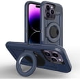 thumbnail image 1 of Compatible with iPhone 14 Pro Max Case with Ring Stand, Heavy-Duty Protective with Magnetic Car Mount Holder Kickstand Anti-Scratch Full Shockproof Protective Case for iPhone 14 Pro Max Blue, 1 of 11