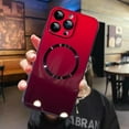 thumbnail image 1 of Compatible with iPhone 14 Pro Max Case (Support for Magsafe) Magnetic Gradient Case with Wireless Charger, Gradient Glass Back Cover with Lens Screen Protector Cover for Girls Women -Red, 1 of 6
