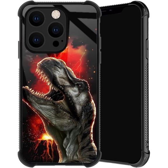 Compatible with iPhone 14 Pro Max Case, Volcano T-rex Phone Cover for Men/Women, Soft TPU Anti-Skid Thread Frame Four Corner Anti-Collision Protection Case Compatible with iPhone 14 Pro Max