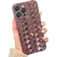 thumbnail image 1 of Compatible with iPhone 14 Pro Max Case for Women 3D Luxury Woven Grid Pattern Desgin Plating Phone Case Camera Protection Shockproof Phone Case for iPhone 14 Pro Max 6.7" - Rose Gold, 1 of 14