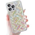thumbnail image 1 of Compatible for iPhone 14 Pro Max Case for Women Electroplate Luxury Woven Pattern Phone Case Soft TPU Shockproof Camera Lens Protective for iPhone 14 Pro Max Phone Case 6.7 inch - Colorful, 1 of 7