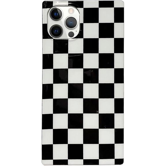 Compatible with iPhone 14 Pro Max Case for Women Girls Bling Black & White Vertical Striped Case Shell Pattern Luxury Edge Case Flexible Soft Protective Cover Girly Case