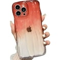 thumbnail image 1 of Compatible with iPhone 14 Pro Max Case for Women/Girls, Cute Transparent Gradient Water Ripple Wave Anti-Scratch Shockproof Case for iPhone 14 Pro Max, Red, 1 of 9