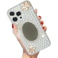 thumbnail image 1 of Compatible with iPhone 14 Pro Max Case for Women Girls Luxury 3D Bling Sparkle Glitter Rhinestone Diamond Crystal Pearl Gem Charm Handmade Pendant Handbag Flowers Soft Protective Case 6.7 inch, 1 of 9