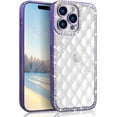 thumbnail image 1 of Compatible with iPhone 14 Pro Max Clear Bling Case Glitter Diamond Rhinestone Rhomboid Pattern Sparkle Bumper Fashion Cute Luxury Protection Shockproof Case for Women Girls, 1 of 14