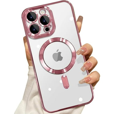 Compatible with iPhone 14 Pro Max Clear Case with Camera Lens Protector,Full Protection Electroplate Magnetic Case Compatible with MagSafe Anti-Scratch Case for iPhone 14 Pro Max Black