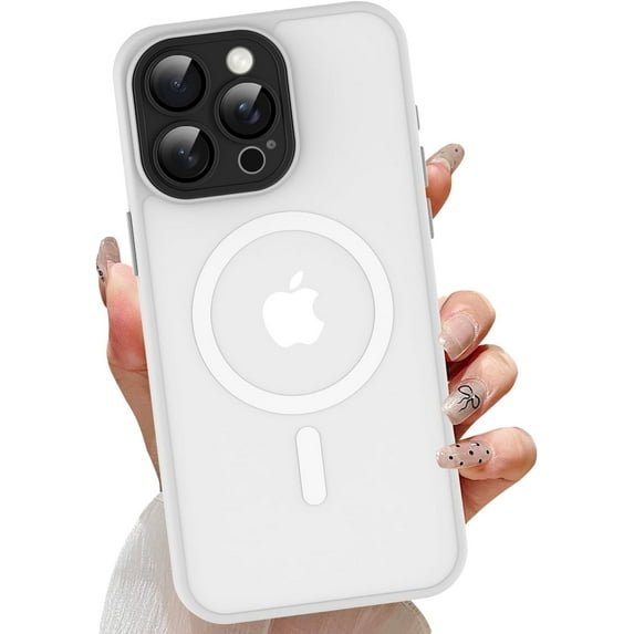 Compatible with iPhone 14 Pro Max Clear Case with Camera Lens Protector,Full Protection Electroplate Magnetic Case Compatible with MagSafe Anti-Scratch Case for iPhone 14 Pro Max Black