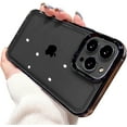 thumbnail image 1 of Compatible for iPhone 14 Pro Max Clear Case,Crystal Transparent Cover Shockproof Protective Bumper Shell with Plating Edge for Women Girly,Black,6.7 Inch, 1 of 9