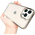 thumbnail image 1 of Compatible for iPhone 14 Pro Max Clear Case, Crystal Transparent Cover Shockproof Protective Bumper Shell with Plating Edge for Women Girly,Silver,6.7 Inch, 1 of 8