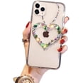 thumbnail image 1 of Compatible with iPhone 14 Pro Max Clear Case Love Heart Cute Bling Diamond Glitter Rhinestone Sparkle Shiny Bumper Design Soft Silicone Luxury Fashion Protective Transparent Phone Case, 1 of 6