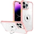 thumbnail image 1 of Compatible with iPhone 14 Pro Max Clear Case with Ring, Built-in 360 Rotation Magnetic Ring Kickstand Holder Translucent Case Soft Slim Edges Shockproof Bumper Protective Cover, 1 of 7