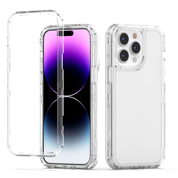 Compatible for iPhone 14 Pro Max Clear Case, Slim Thin Transparent Anti-Yellowing Scratch Resistant Shockproof Triple-Layers Protective Crystal Clear Cover for iPhone 14 Pro Max, Clear