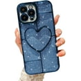 thumbnail image 1 of Compatible with iPhone 14 Pro Max Clear Glitter Case-6.7 Inch, Cute 3D Design Love Heart Pattern Plating Bling Case for Women Girls Soft TPU Shockproof Camera Protective Back Cover-Blue, 1 of 11