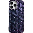 thumbnail image 1 of Compatible with iPhone 14 Pro Max Cute Case 3D Honeycomb Pattern Matte Frosted Soft TPU Thin Lightweight Unique Shockproof Protection Cover for Women Girls Purple, 1 of 6
