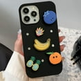 thumbnail image 1 of Compatible with iPhone 14 Pro Max Cute Case 3D Silicone Cartoon Fruit Hole Design DIY Soft Fun Protection Fashion Unique Shockproof Protection Cover for Women Girls Black, 1 of 7