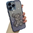 thumbnail image 1 of Compatible with iPhone 14 Pro Max Cute Case,Sparkle Diamond Rhinestone Design Bear,with Separated Glitter Paper, Luxury Shiny Bling Soft Shockproof Plating Women Girls ase Cover (Dark Blue), 1 of 11