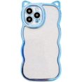 thumbnail image 1 of Compatible with iPhone 14 Pro Max Cute Women Case Soft Plating Cover, Glitter Paperboard Luxury Bling Girly Case for iPhone 14 Pro Max, Funny Case with Cat Ear Shape and Wave Bumper, 1 of 7
