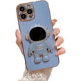 thumbnail image 1 of Compatible with iPhone 14 Pro Max Electroplated Case Women Girls Plating Astronaut Hidden Stand Case Camera Lens Protection Soft Silicone Case for iPhone 14 Pro Max 5g 6.7 inch (Gray), 1 of 10