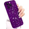thumbnail image 1 of Compatible with iPhone 14 Pro Max Glitter Case Women Girls Bling Sparkle Phone Case Camera Lens Protection Slim Soft Bumper Shockproof Protective Cover for iPhone 14 Pro Max 6.7 inch, Purple, 1 of 12