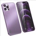 thumbnail image 1 of Compatible with iPhone 14 Pro Max Glossy Case Metal Brushed Back Soft Silicone Edge Lens Protection Slim Protection Shockproof Cover for Women Girls Purple, 1 of 11