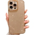 thumbnail image 1 of Compatible for iPhone 14 Pro Max Luxury Glitter Plating Clear Case, Cute Bling Sparkly Shiny Case for Women Girls Soft TPU Shockproof Camera Protective Back Cover Electroplated Case - Gold, 1 of 11