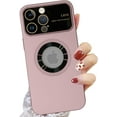 thumbnail image 1 of Compatible with iPhone 14 Pro Max Magnetic Case,Cute Metal Effect Phone Case Compatible with MagSafe for Women Girls Men Window Camera Protector Back Cover for iPhone 14 Pro Max 6.7'' Pink, 1 of 12