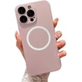 thumbnail image 1 of Compatible with iPhone 14 Pro Max Magnetic Case, Ultra Slim Frosted Hard PC Back with HD Camera Lens Cover Designed, Compatible with MagSafe for Men Women Girls - Pink, 1 of 8