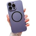 thumbnail image 1 of Compatible with iPhone 14 Pro Max Magnetic Case, Ultra Slim Frosted Hard PC Back with HD Camera Lens Cover Designed, Compatible with MagSafe for Men Women Girls - Purple, 1 of 6