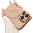 thumbnail image 1 of Compatible with iPhone 14 Pro Max Magnetic Clear Case,Soft Silicone Frosted Shockproof MagSafe Case with Full Camera Lens Protector for iPhone 14 Pro Max Women Girl Men-Pink, 1 of 13
